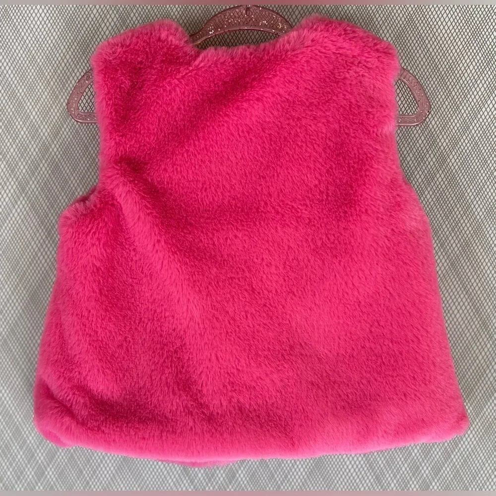 Girls reversible pink faux Vest w/bow (Size 12m)